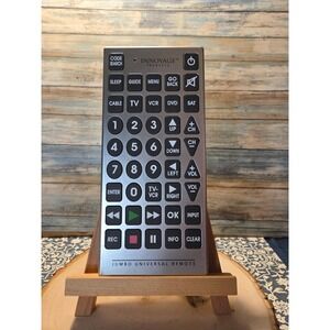 Innovage Jumbo Universal Remote Control Silver Large Buttons Easy Use TV DVD VCR
